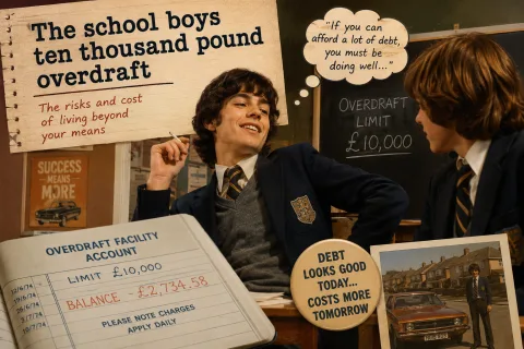 The school boys ten thousand pound overdraft